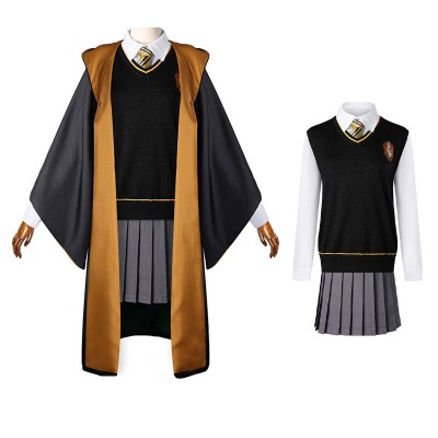 Harry Potter Hufflepuff Uniform Cosplay Costume Pour Enfant Adulte