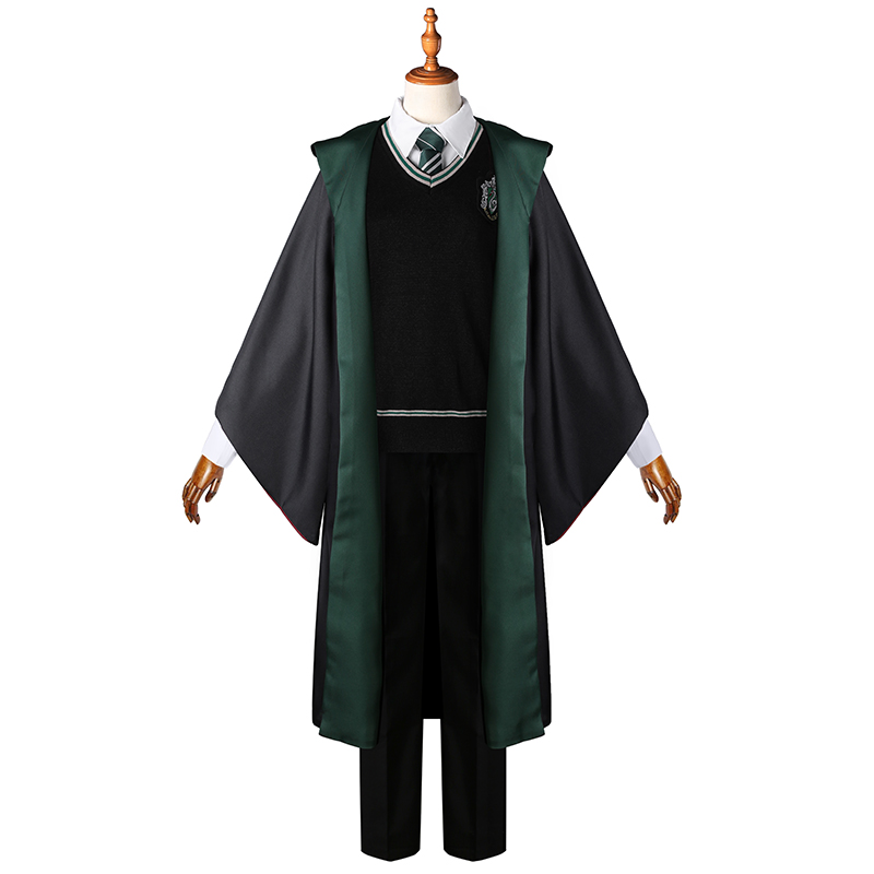 Harry Potter Slytherin Uniform Draco Malfoy Cosplay Costume Pour Enfant Adulte